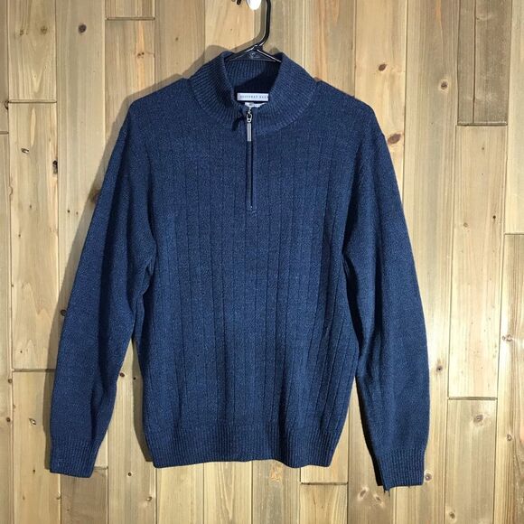 Geoffrey Beene Mens Front Zip Pullover Lightweight Collared Sweater Size S/P - Picture 9 of 10